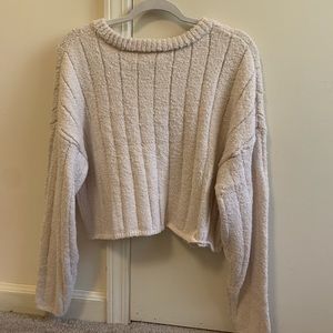 Pacsun cropped cream colored sweater